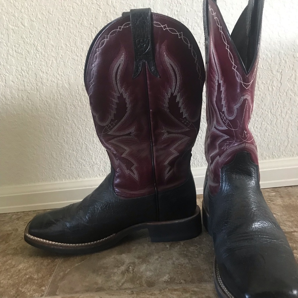 Ariat black and red boots